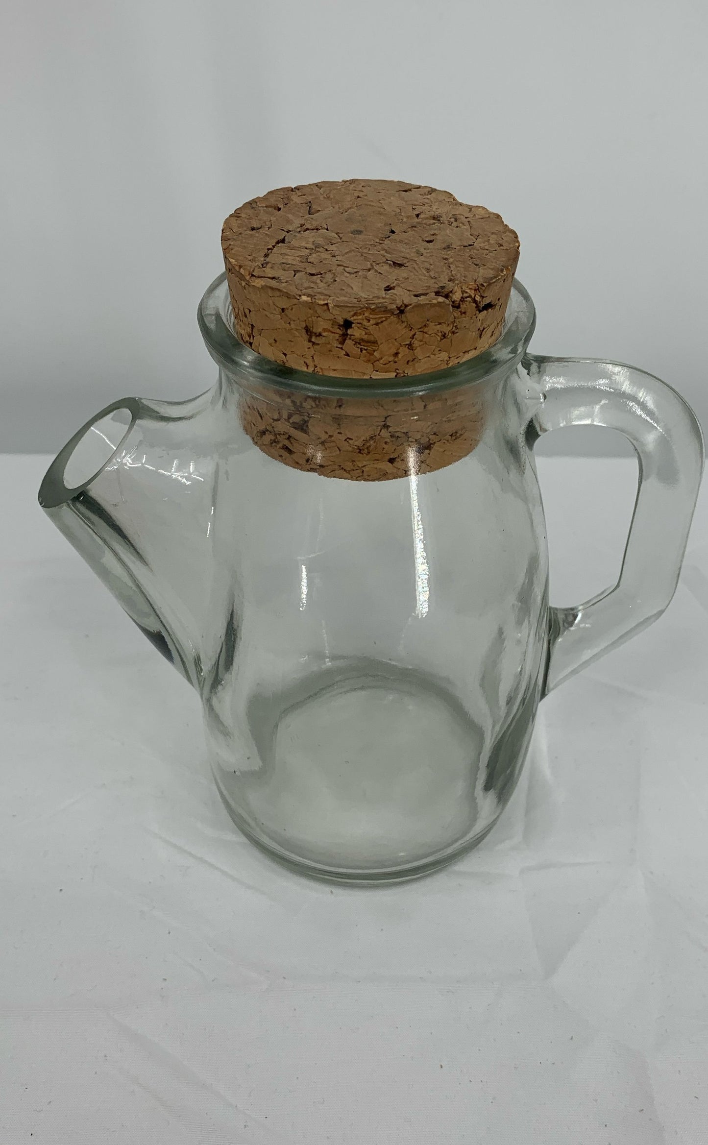 Vintage Westmoreland Glass Snub Nose Pitcher With Cork-Portugal Printed On Cork