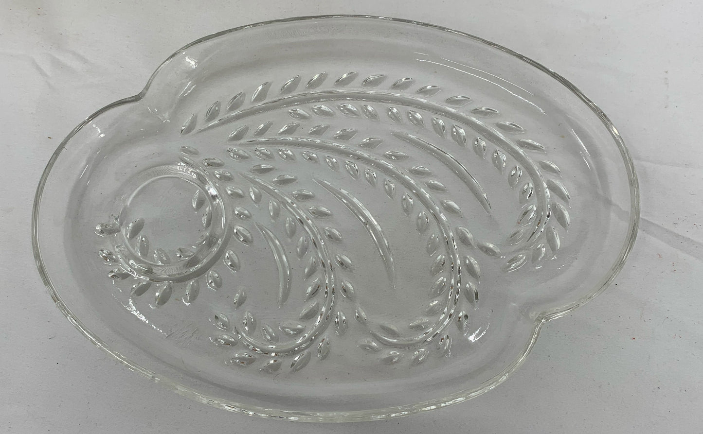 Vintage Federal Glass Co. Homestead Snack Set-4 Plates 4 Cups (One Cup Missing)