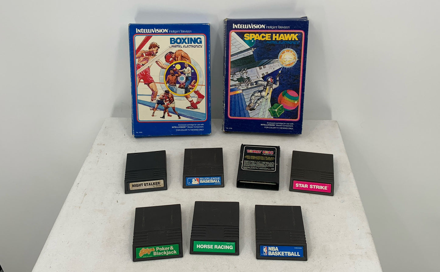 Intellivision Lot Of 8 Vintage Video Game Cartridges By Mattel/Coleco