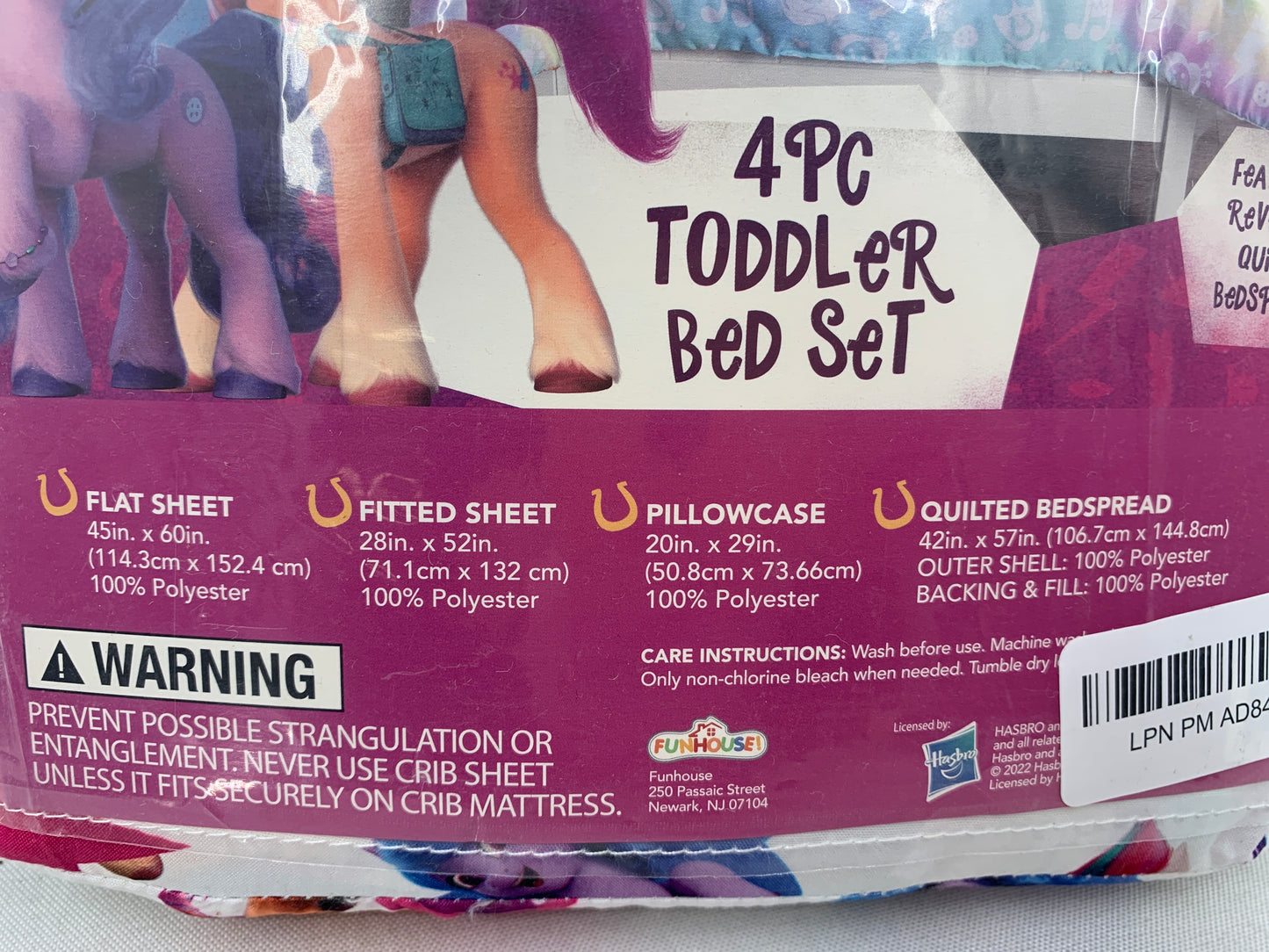 My Little Pony 4 Piece Toddler Bed Set Sheets, Bedspread & Pillowcase New