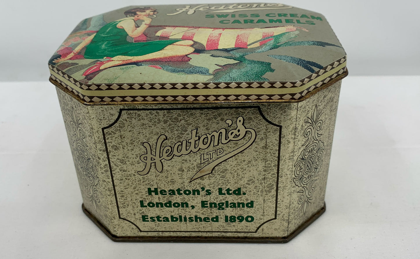 Vintage Tins Union Leader Cut Plug Tobacco & Heaton's Swiss Cream Caramels Tin