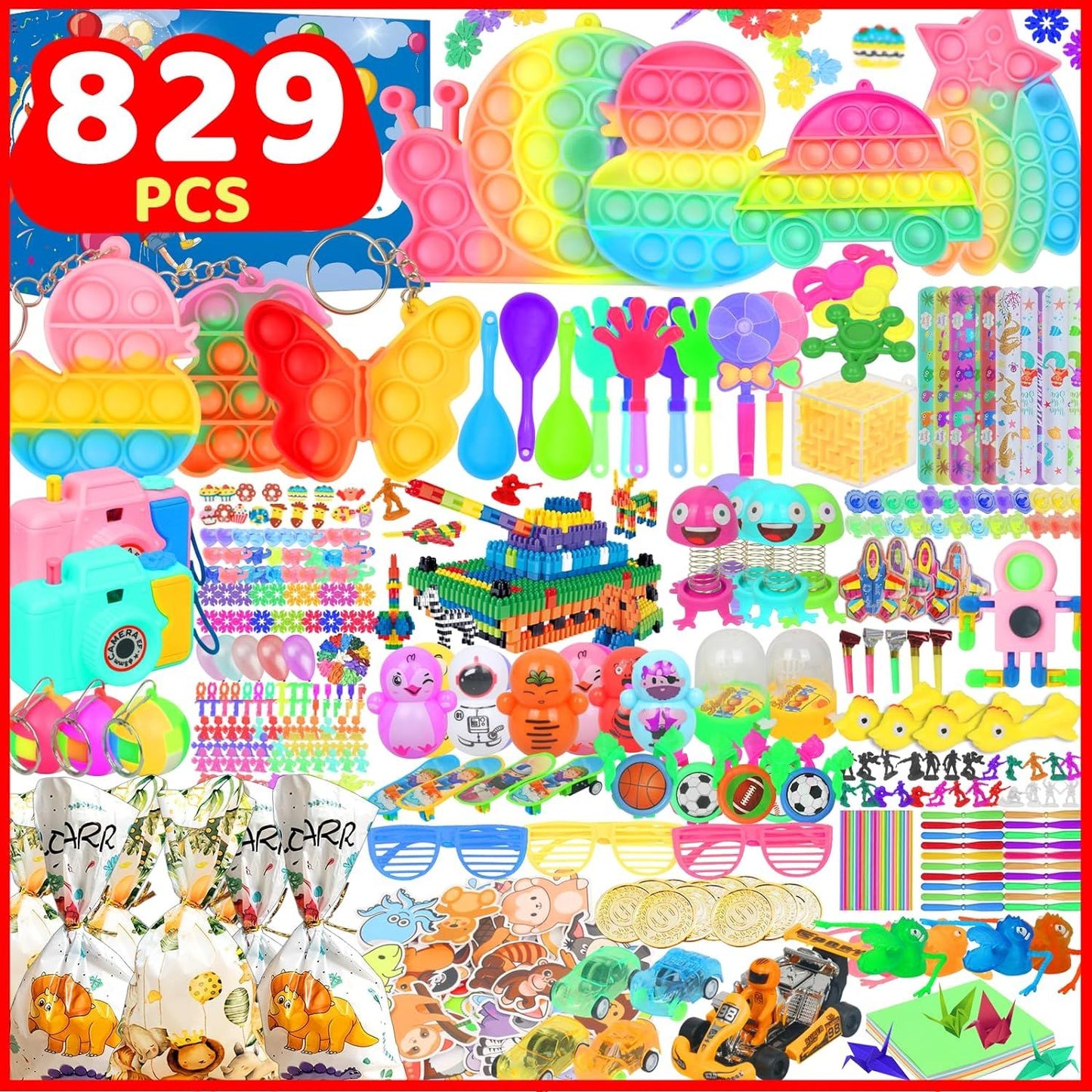 ZJLL 829 Pcs Party Favors For Kids-Fidget Toy Set-Birthday Gifts Toys For Kids