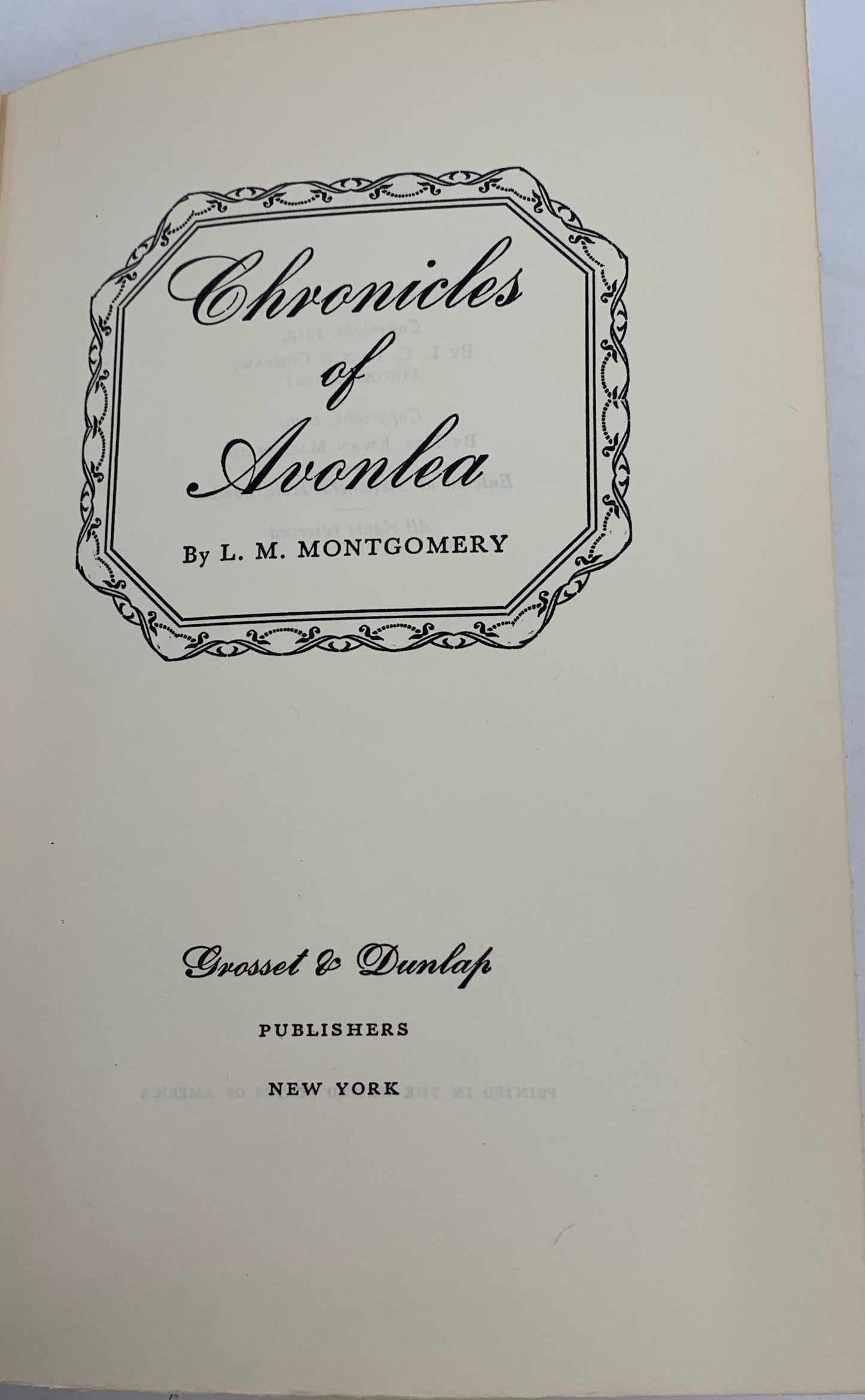 Chronicles Of Avonlea By L.m. Montgomery 1940 Hardcover