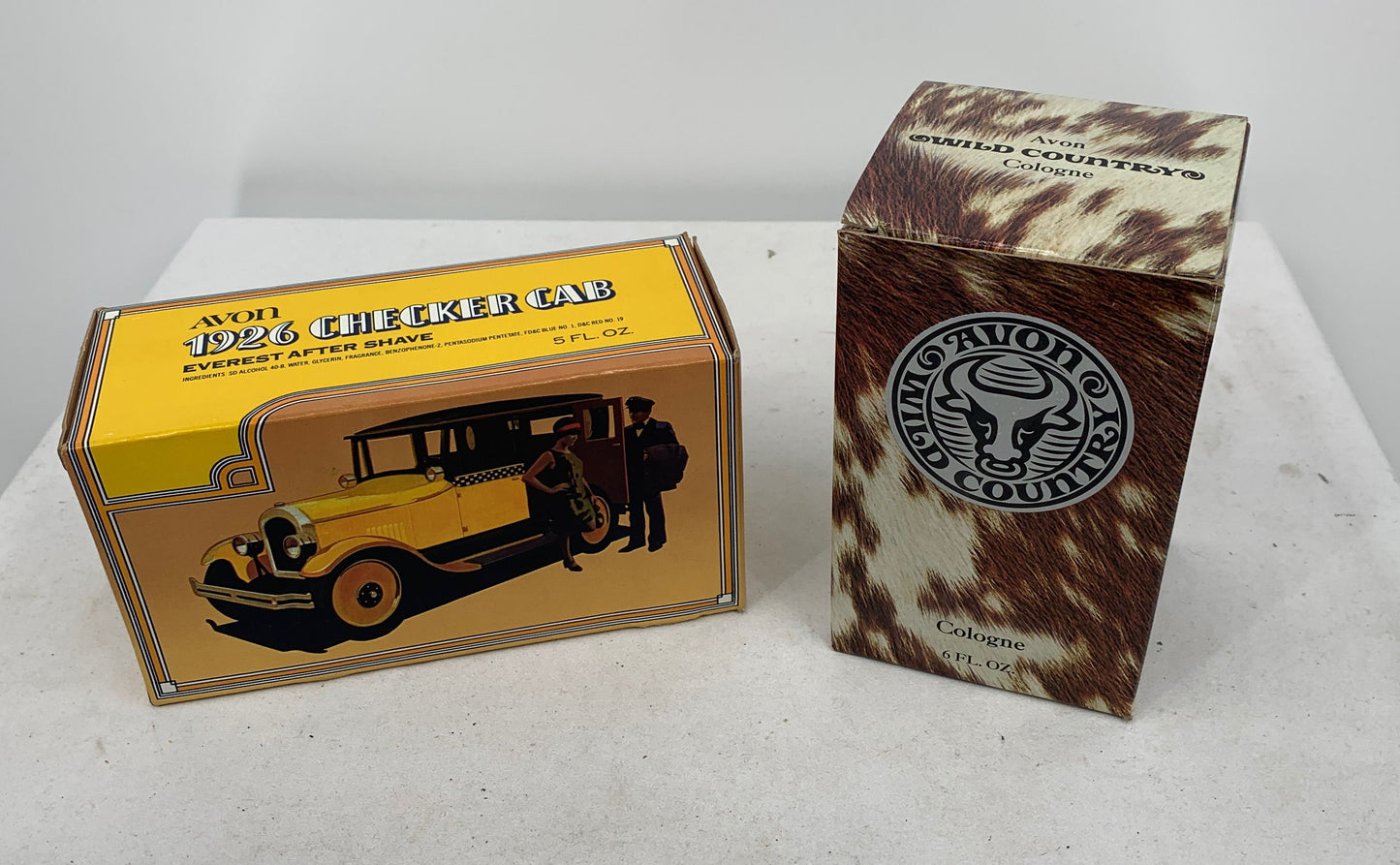 Avon Vintage Men's After Shave & Cologne Lot 1926 Checker Cab & Wild Country