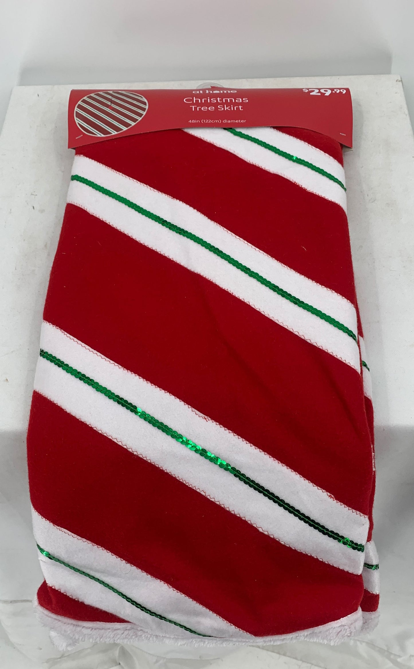 At Home New Striped 48" Christmas Tree Skirt