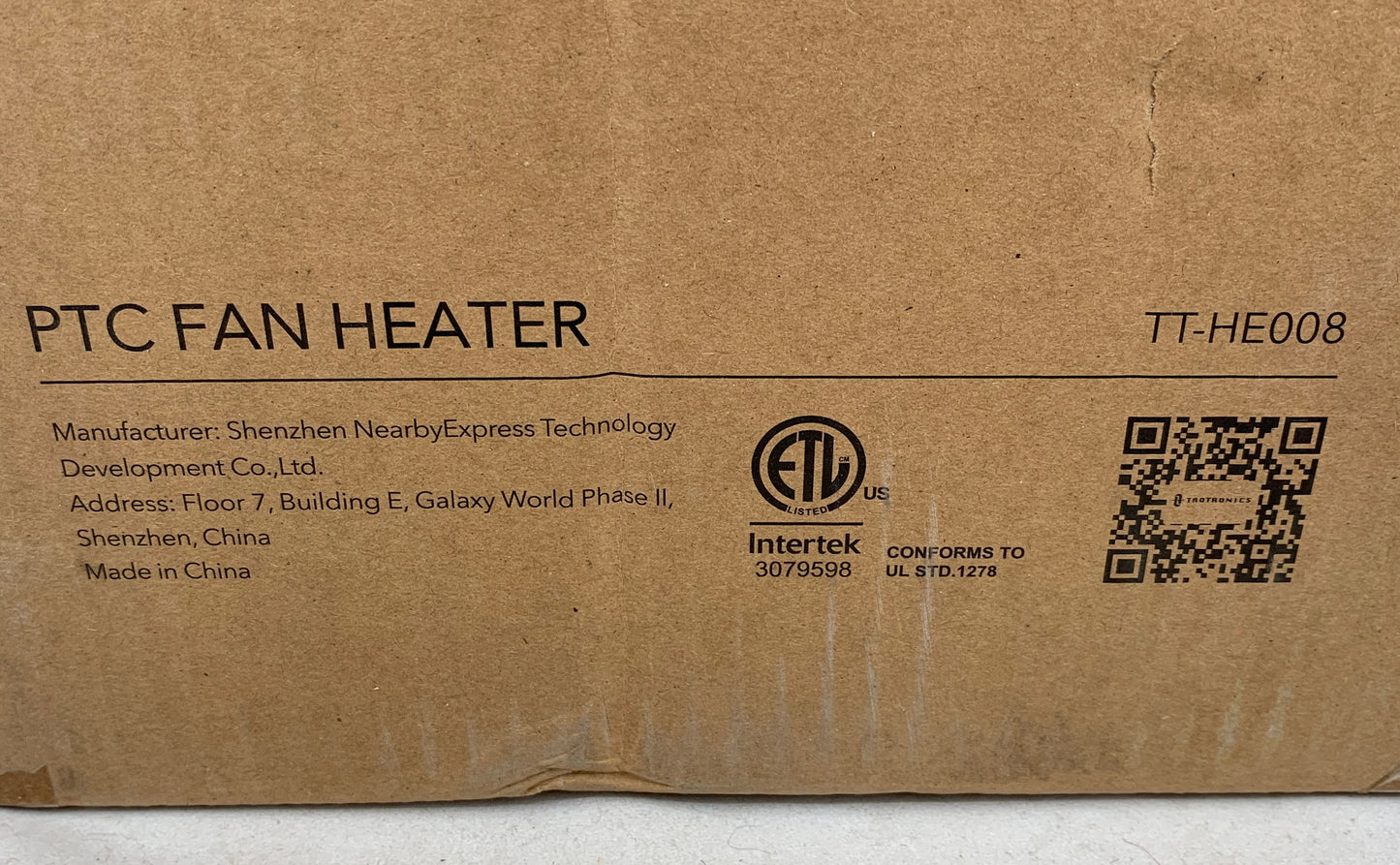 Taotronics Brand New Sealed PTC Fan Heater (TT-HE008) Remote Controlled