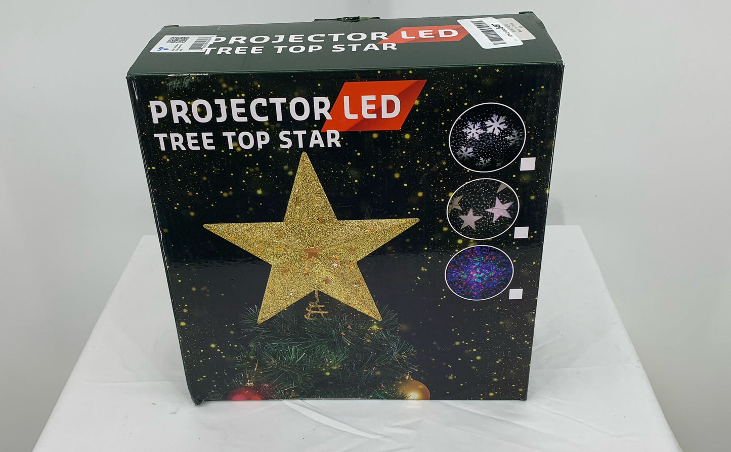 IPOW LED Snowflake Projector Golden Star Christmas Tree Topper Decoration 11.3"