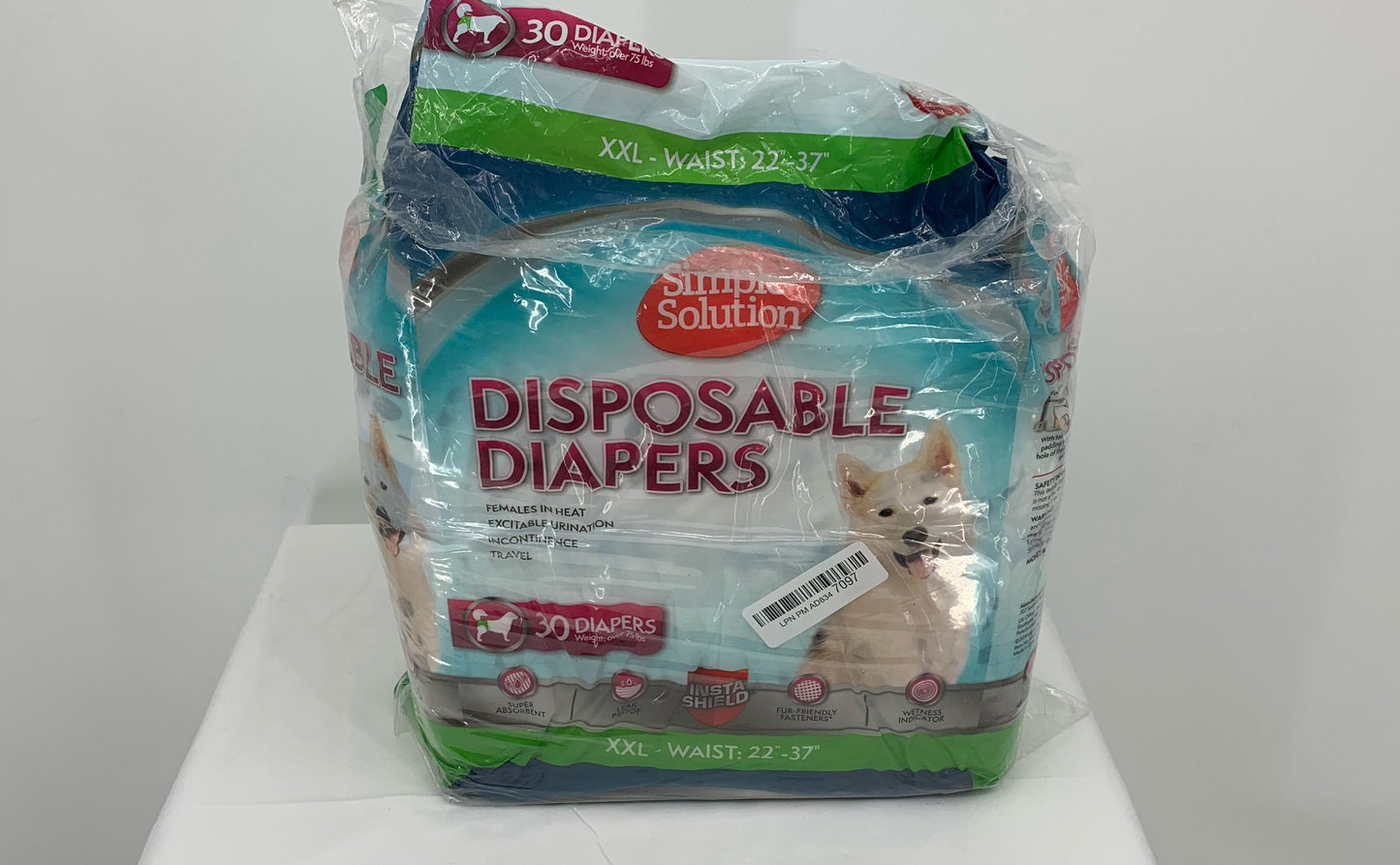 New 30 Pack Simple Solution Insta Shield Dog Diapers Size 22" 37" XXL 22"-37"
