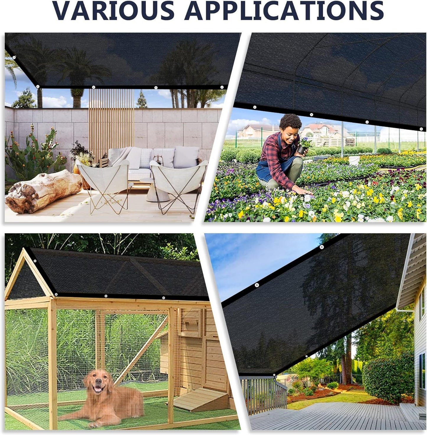 Vicllax 70% Heavy Duty Shade Fabric Cover Canopy Cloth 8x12 Ft-For Plants-Patio