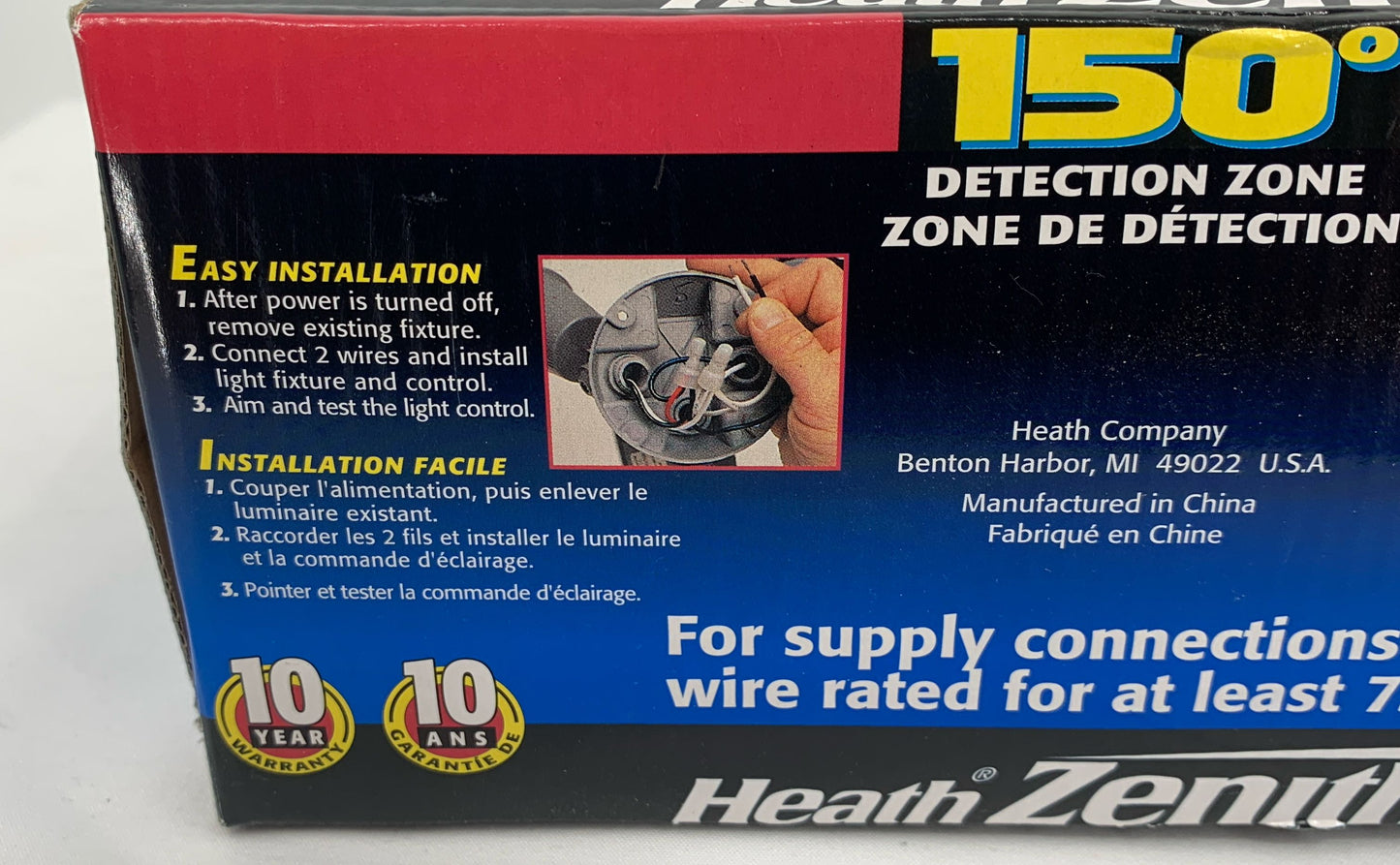Heath Zenith Motion Sensor Security Light 150 Degree Detection Zone SL-5411-A