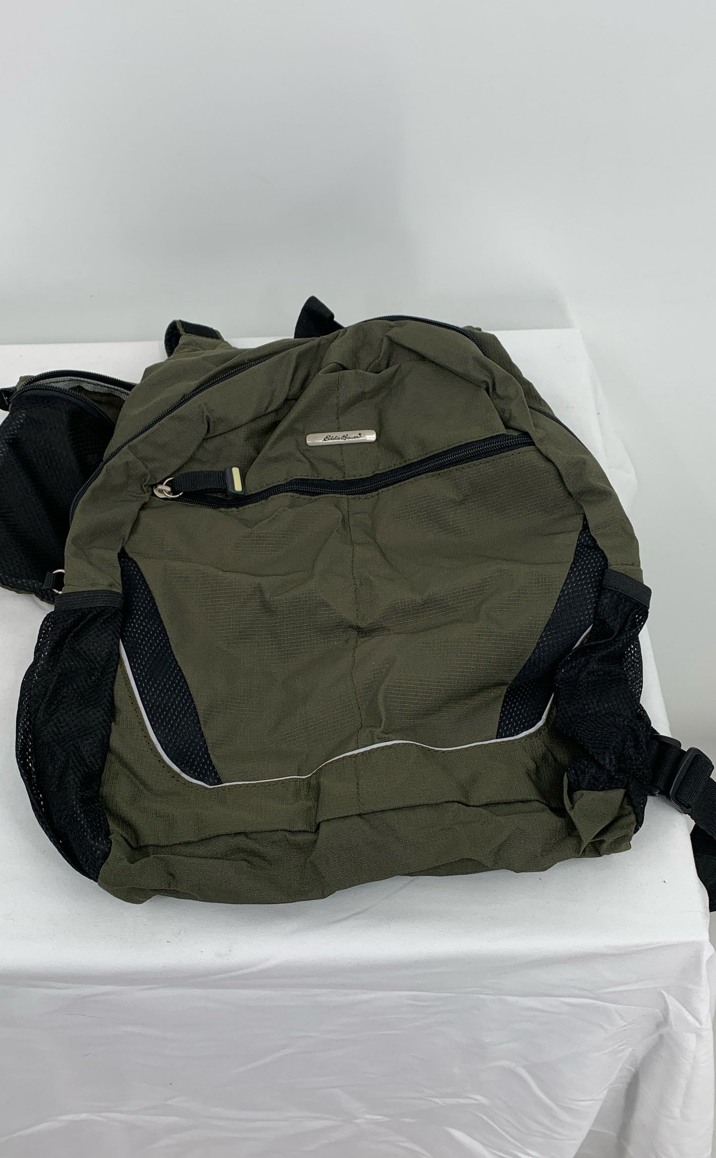 Eddie Bauer Palm Green Lightweight Packable Backpack Adjustable Straps 33688
