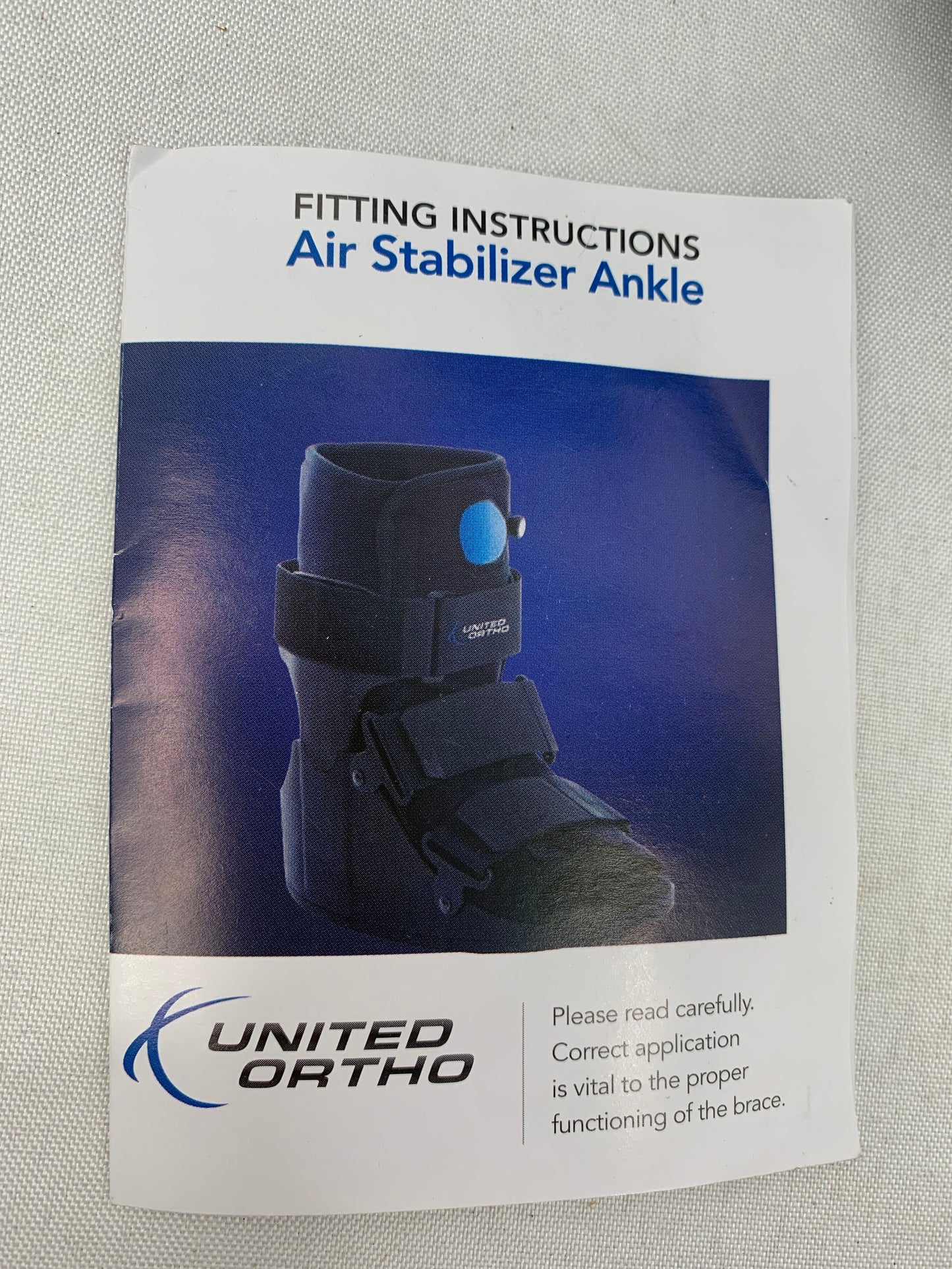 United Ortho Black Air Stabilizer Ankle Brace New