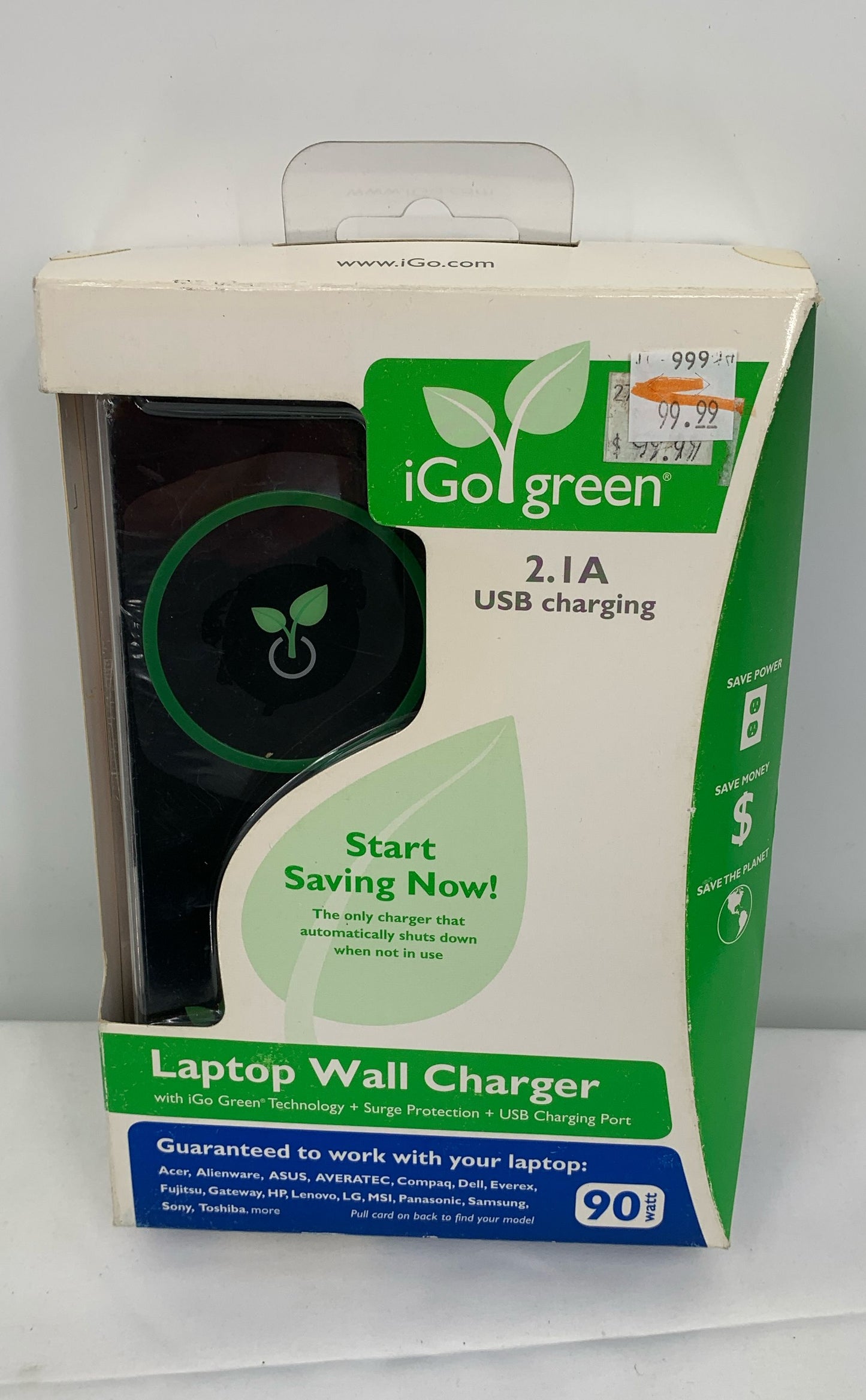 iGo Laptop Wall Charger 2.IA USB Charging + Surge Protection New In Box