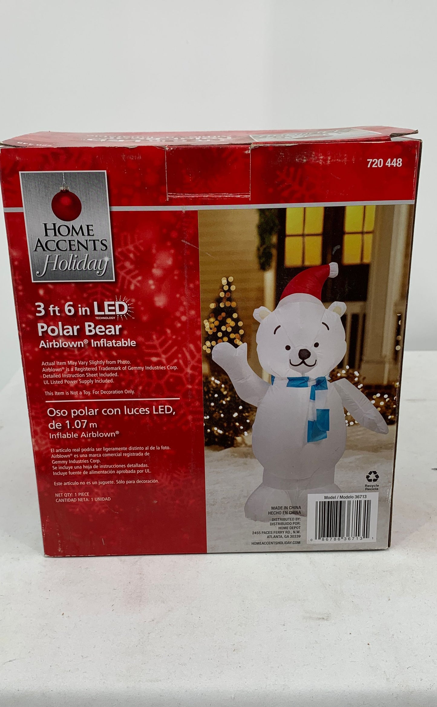 Home Accents Holiday 3' 6" In LED Polar Bear Airblown Inflatable