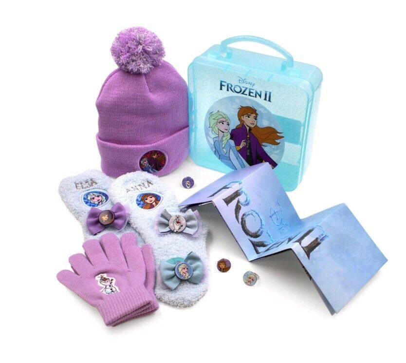 Disney Frozen Ii Kid Lunch Box Gift Set Gloves, Beanie, Socks -by Culturefly New