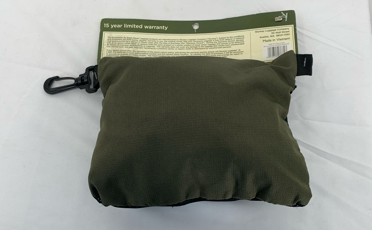 Eddie Bauer Palm Green Lightweight Packable Backpack Adjustable Straps 33688