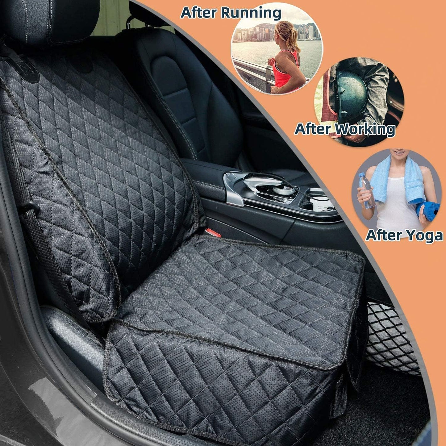 New Peticon Beige Dog Car Seat Cover Model PT4002-2 Waterproof-Anti-Scratch