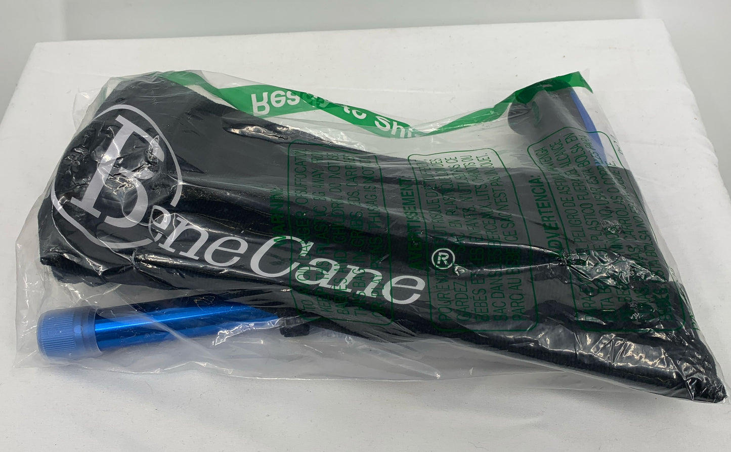 BeneCane Folding Unisex Walking Quad Cane-Blue With Travel Carrying Bag