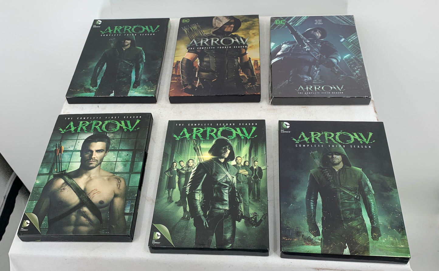 DC Comics Arrow Complete Seasons 1 5, Two Copies Of Season 3, Season 5 Sealed
