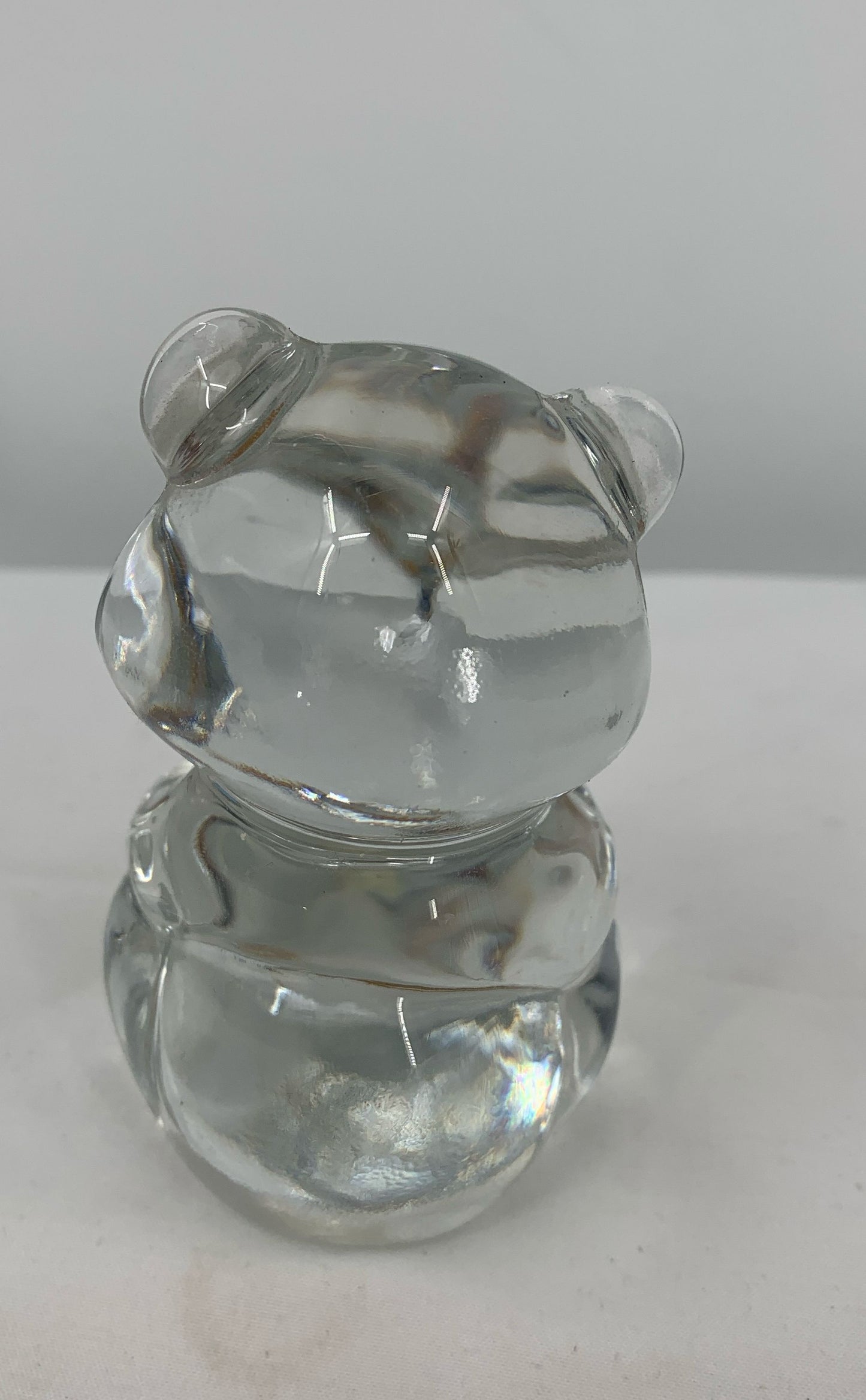 Vintage Fenton Art Glass Bear Figurine W/ Blue September Birthstone Heart 3.5"
